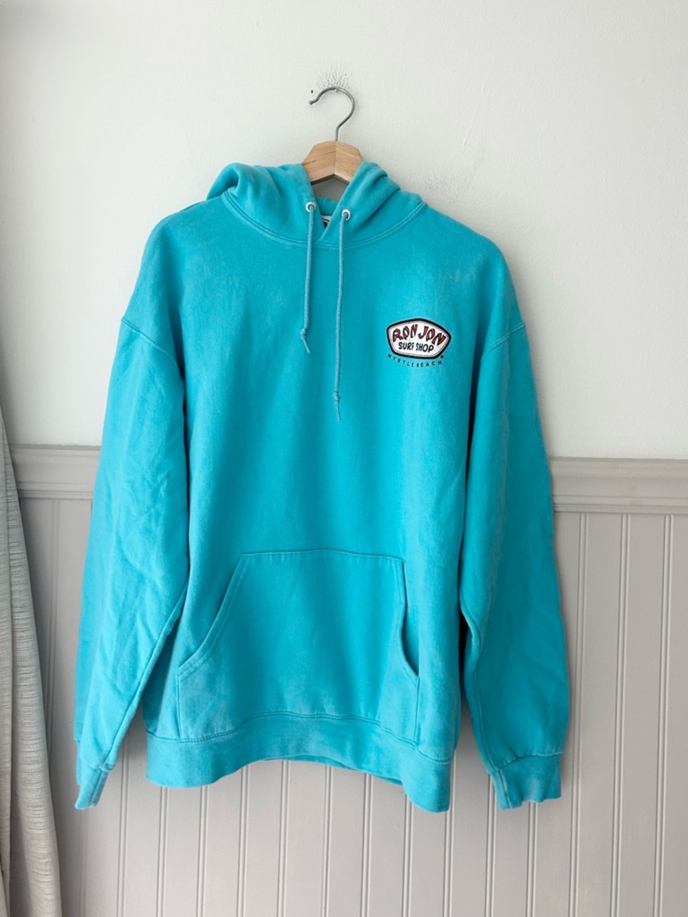 Ron Jon Large Teal Pullover Hoodie Sweatshirt